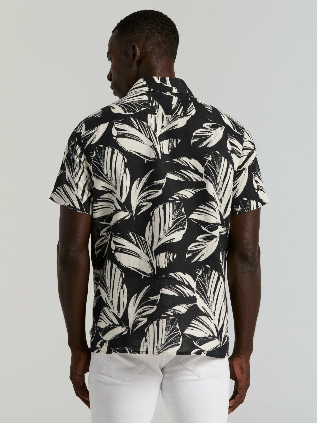 Leaf Print Camp Collar Shirt -  Perry Ellis for sale