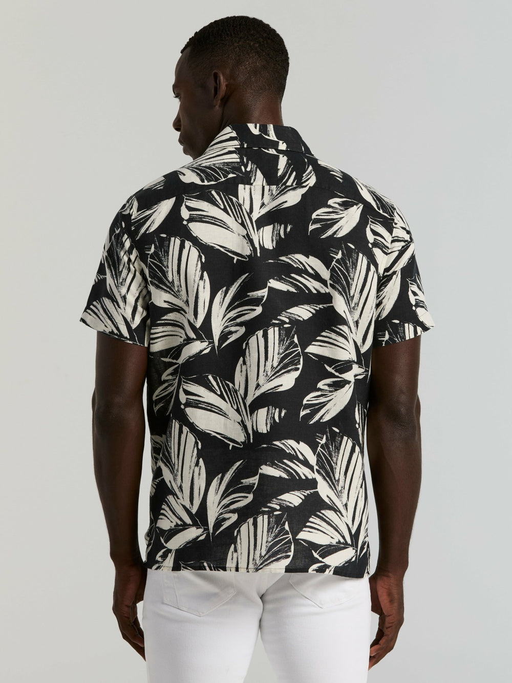Leaf Print Camp Collar Shirt -  Perry Ellis for sale