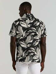 Leaf Print Camp Collar Shirt -  Perry Ellis for sale