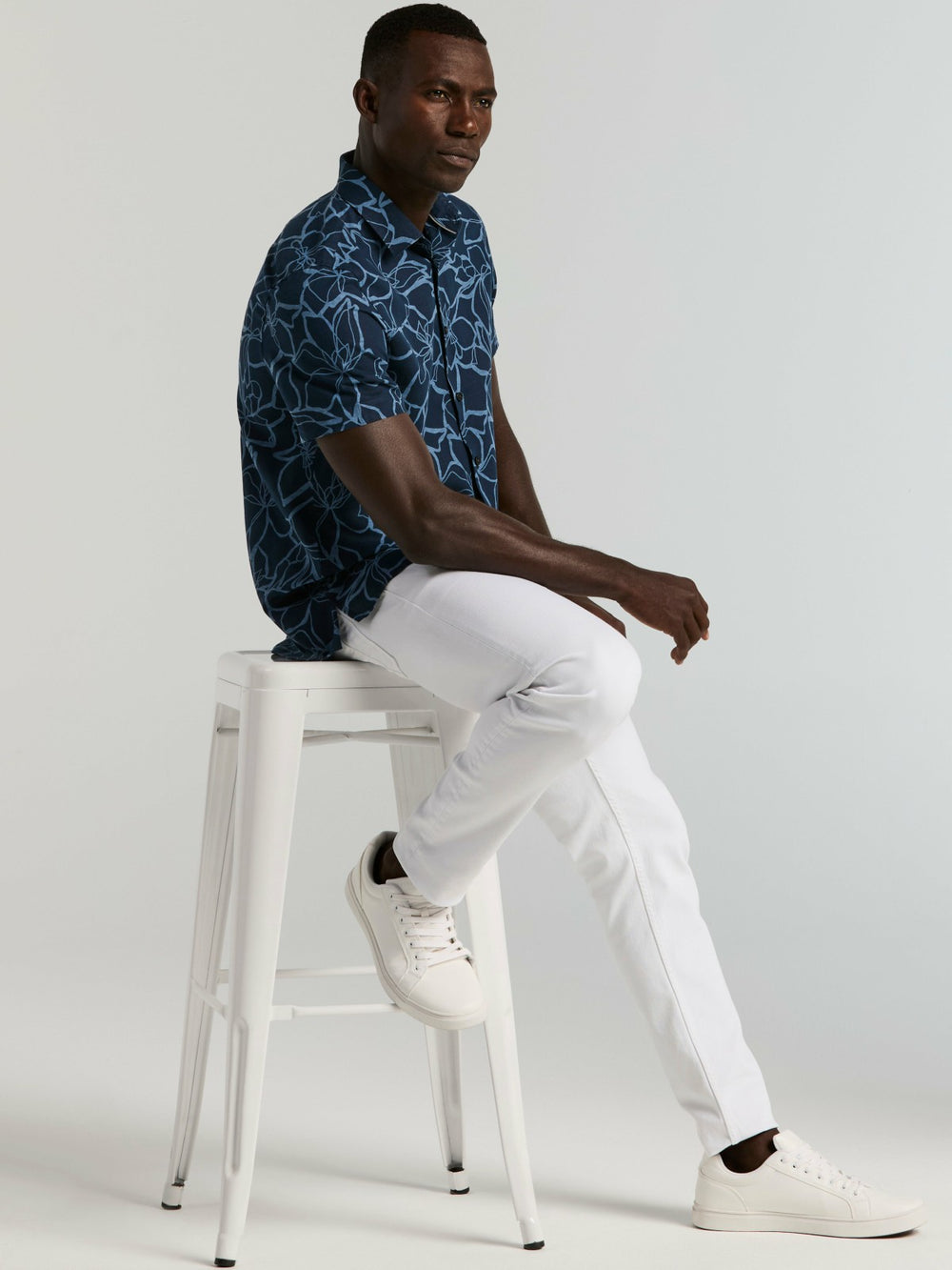 Linen Floral Print Shirt -  Perry Ellis on sale