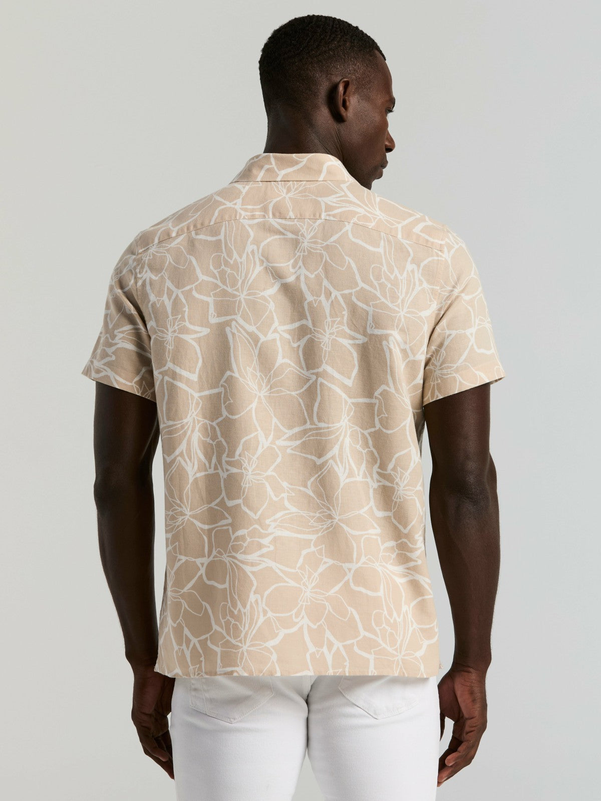 Linen Floral Print Shirt -  Perry Ellis on sale