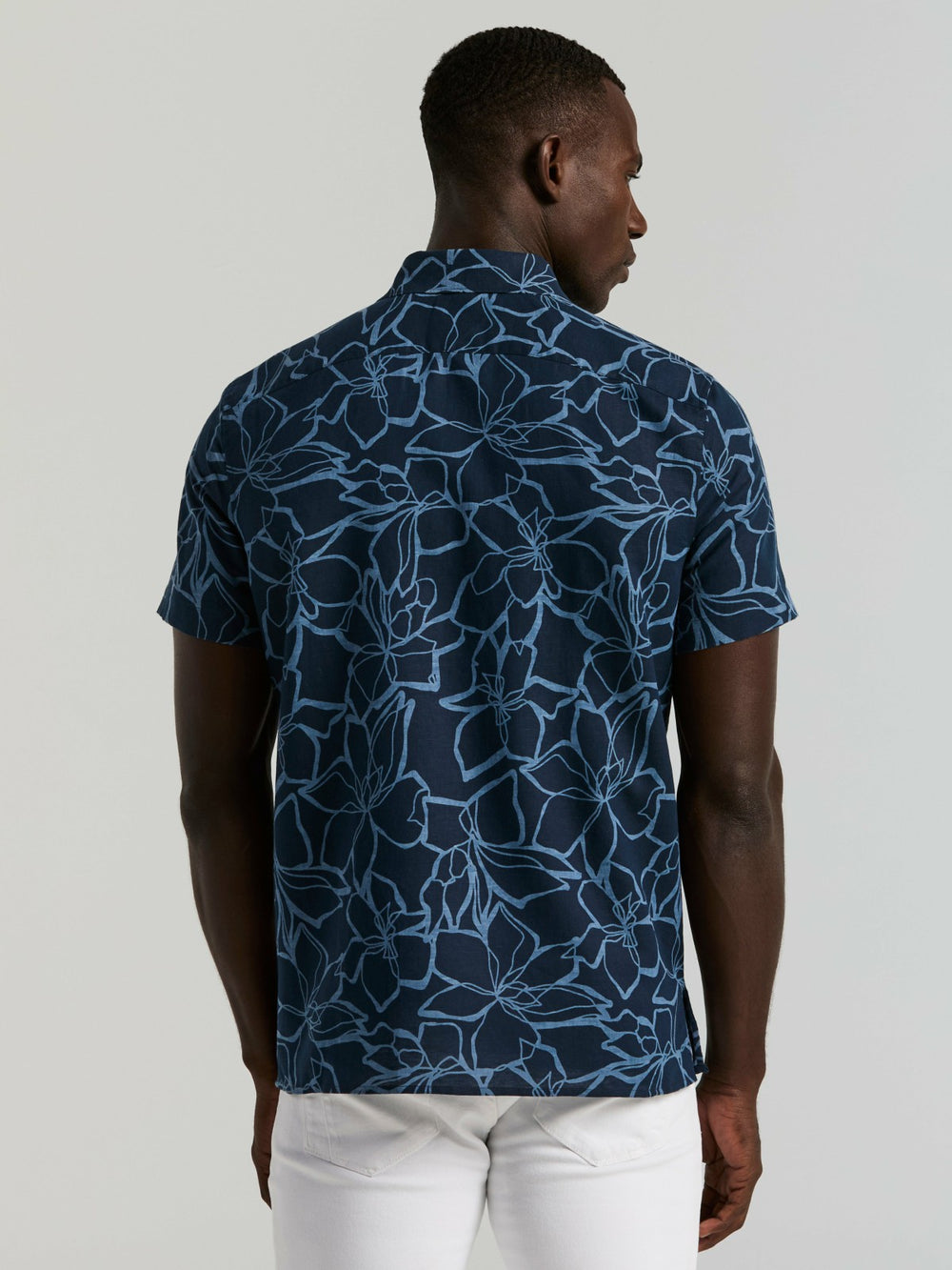 Linen Floral Print Shirt -  Perry Ellis on sale