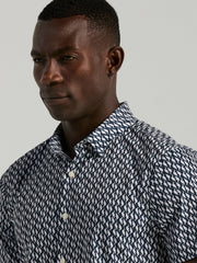 Slim Fit Wave Print Total Stretch Shirt -  Perry Ellis online