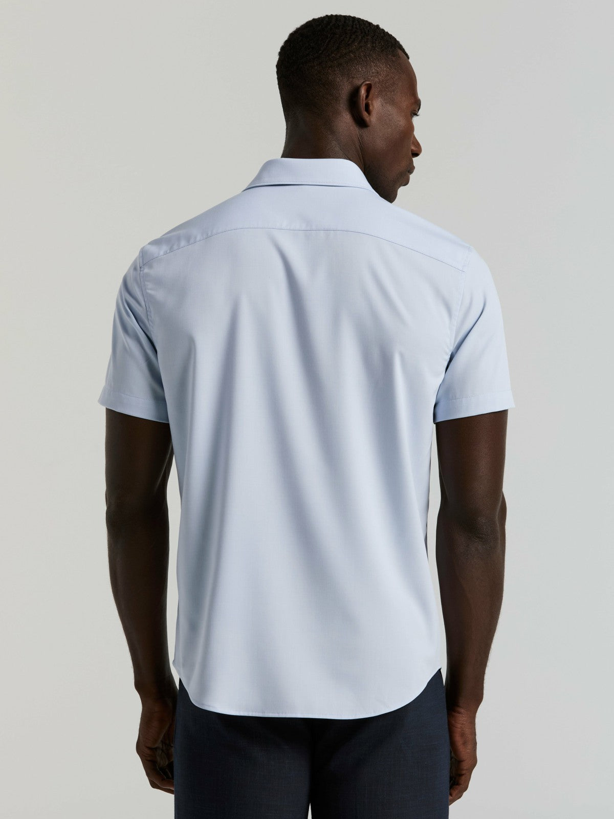 Slim Fit Total Stretch Heathered Short Sleeve Shirt -  Perry Ellis for sale
