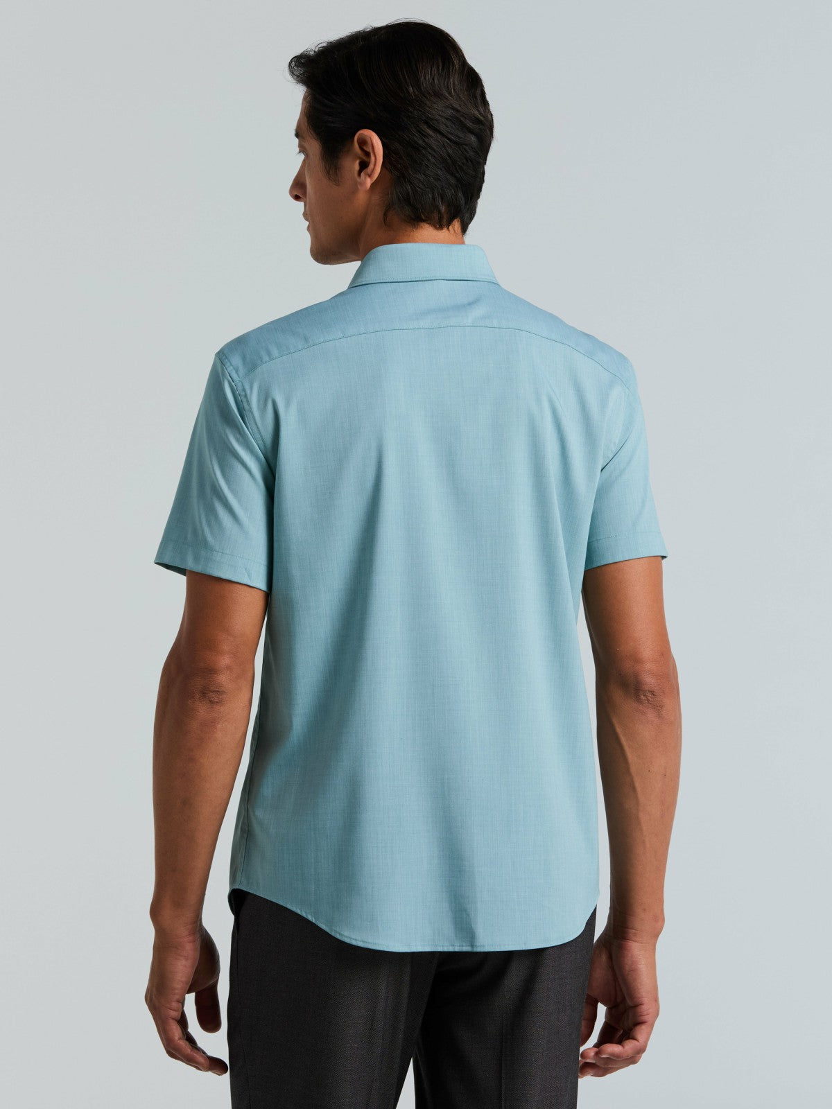 Slim Fit Total Stretch Heathered Short Sleeve Shirt -  Perry Ellis for sale