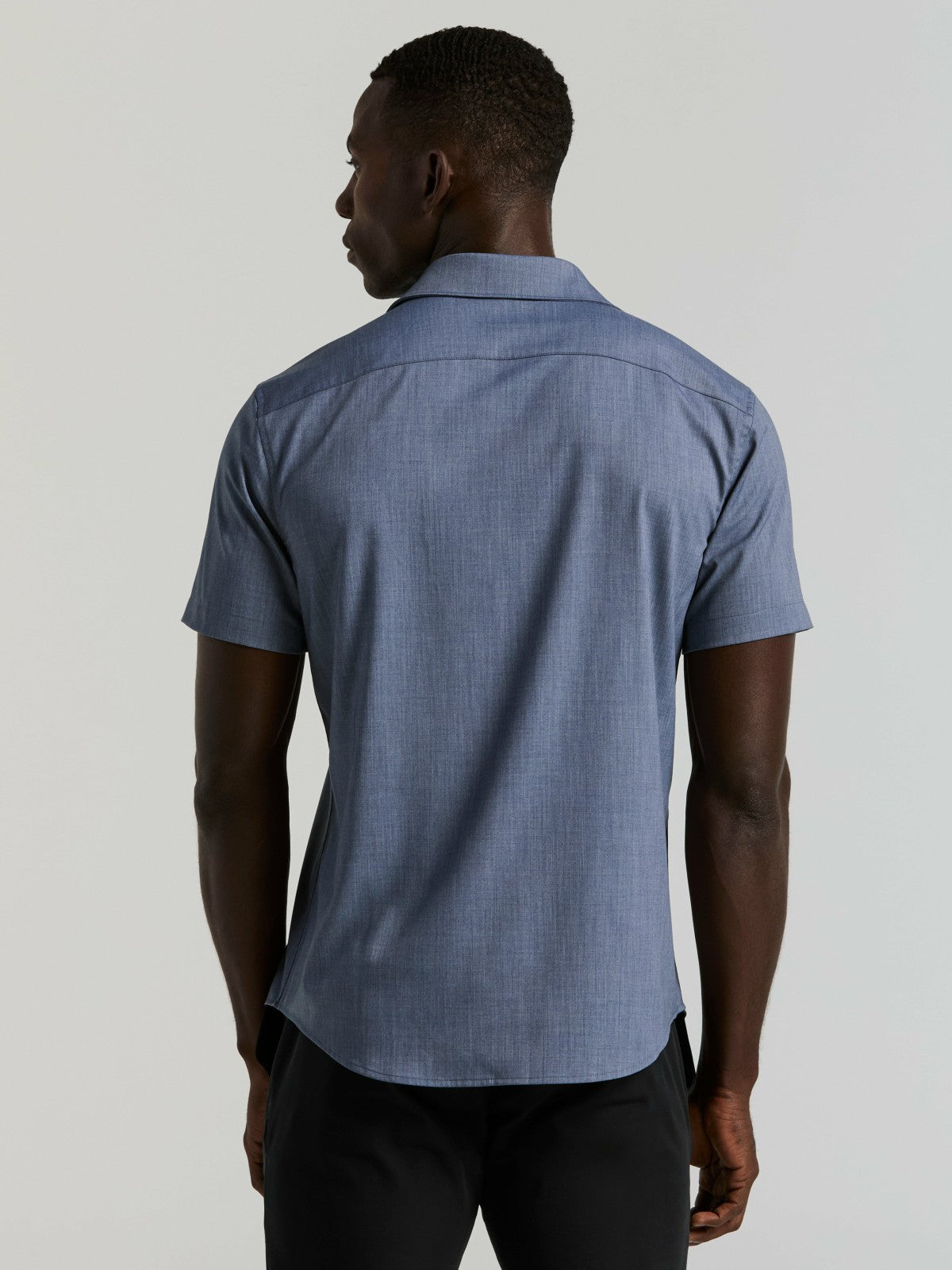 Slim Fit Total Stretch Heathered Short Sleeve Shirt -  Perry Ellis for sale