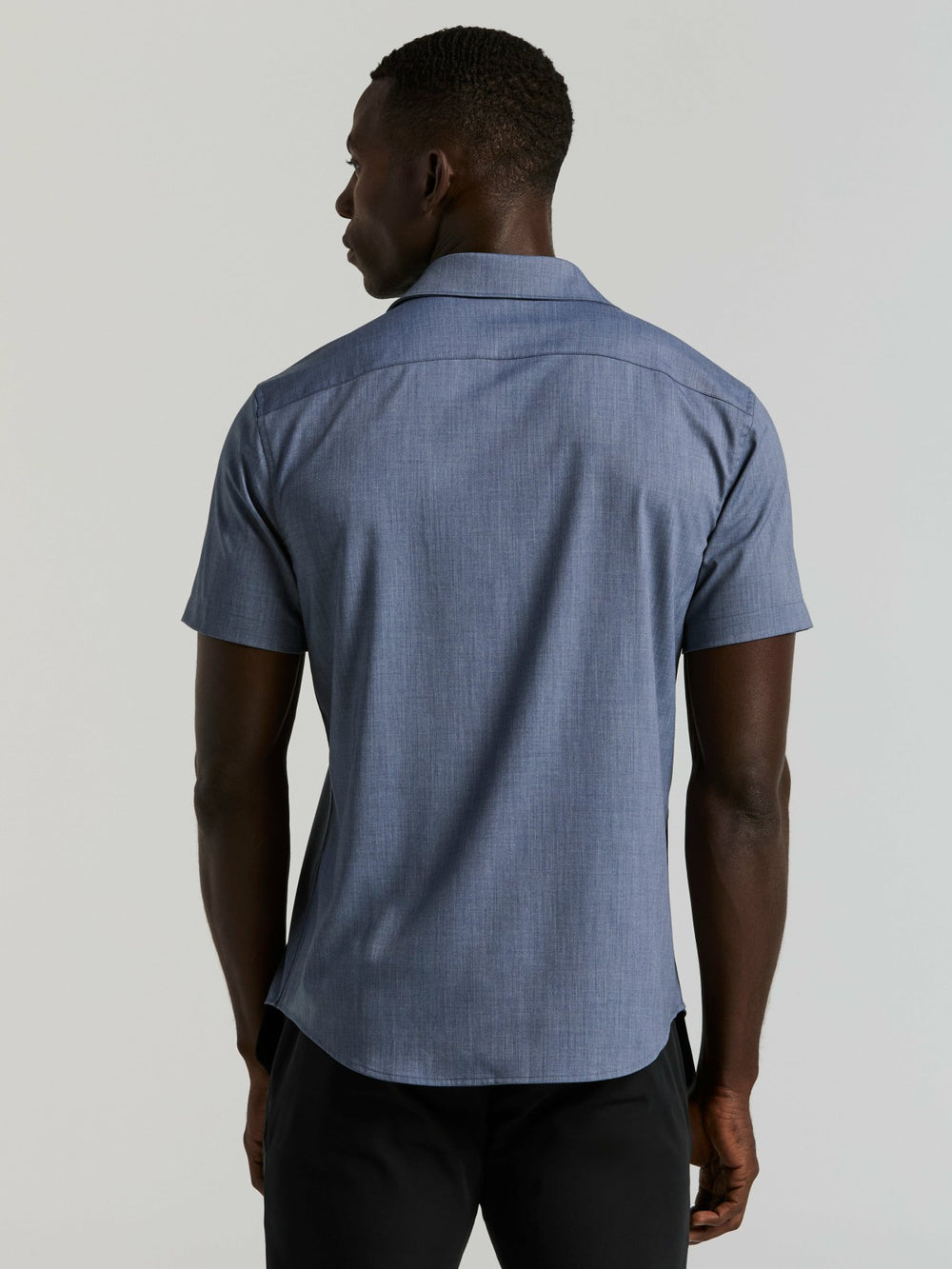 Slim Fit Total Stretch Heathered Short Sleeve Shirt -  Perry Ellis for sale