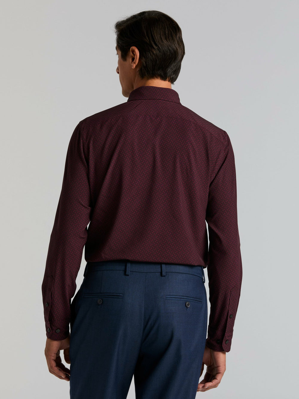 Diamond Print Slim Fit Total Stretch Shirt -  Perry Ellis on sale