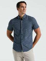 Total Stretch Hash Mark Print Slim Fit Shirt -  Perry Ellis online