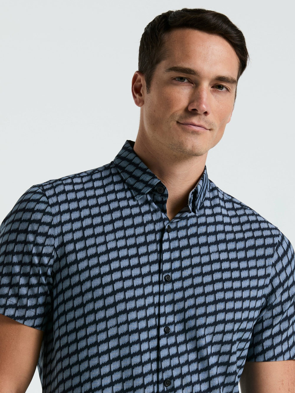 Total Stretch Hash Mark Print Slim Fit Shirt -  Perry Ellis online