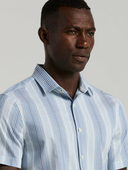 Multi Tonal Vertical Stripe Shirt -  Perry Ellis discount