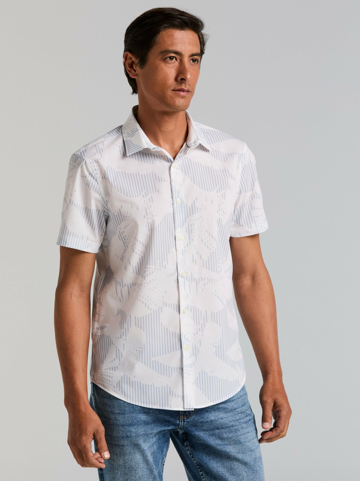 Slim Fit Feather Print Shirt -  Perry Ellis near me