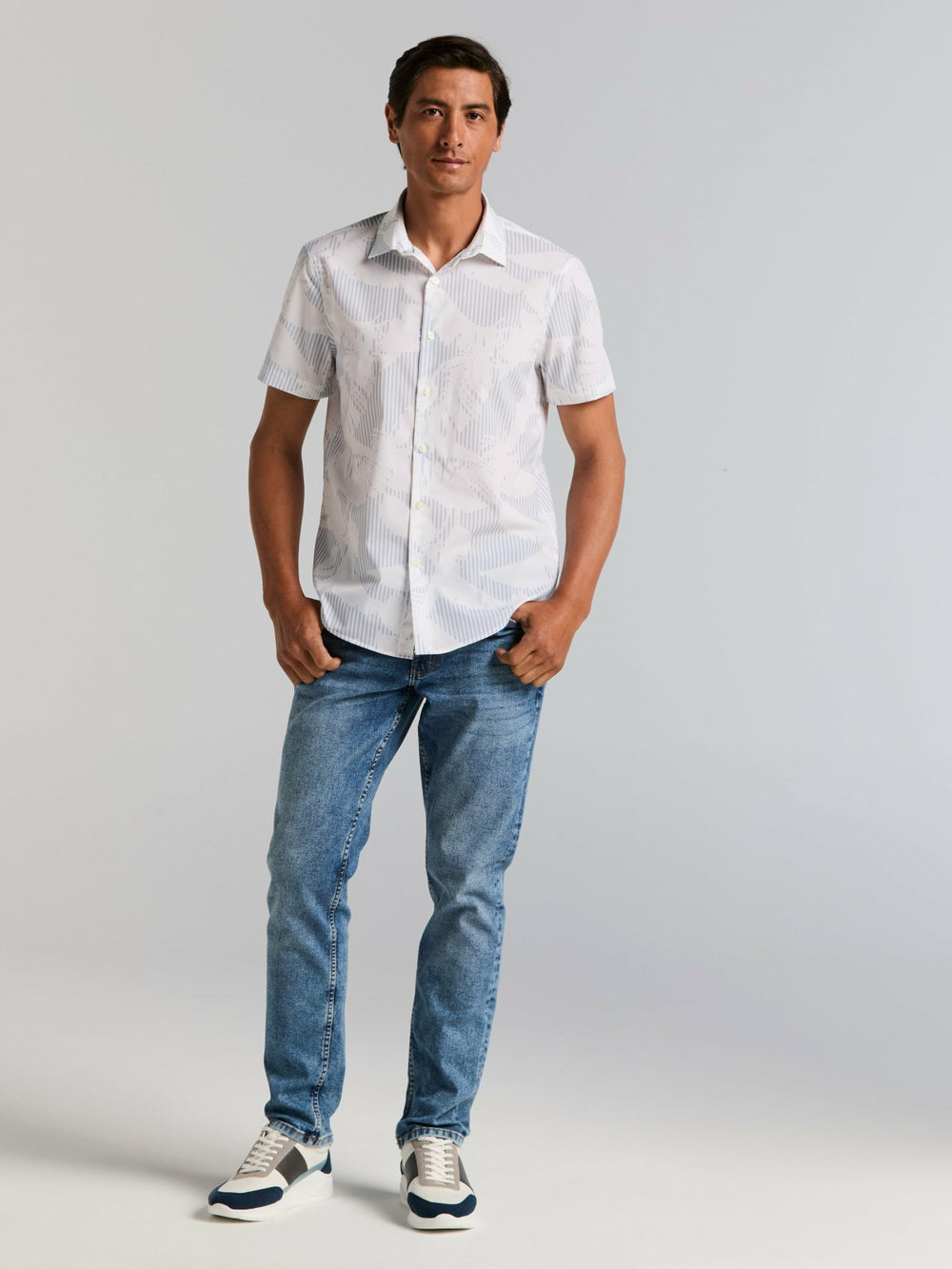 Slim Fit Feather Print Shirt -  Perry Ellis near me