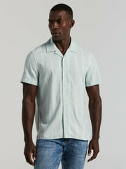 EcoVero™ Striped Camp Collar Shirt -  Perry Ellis sale