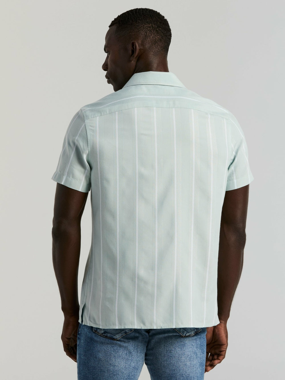 EcoVero™ Striped Camp Collar Shirt -  Perry Ellis sale