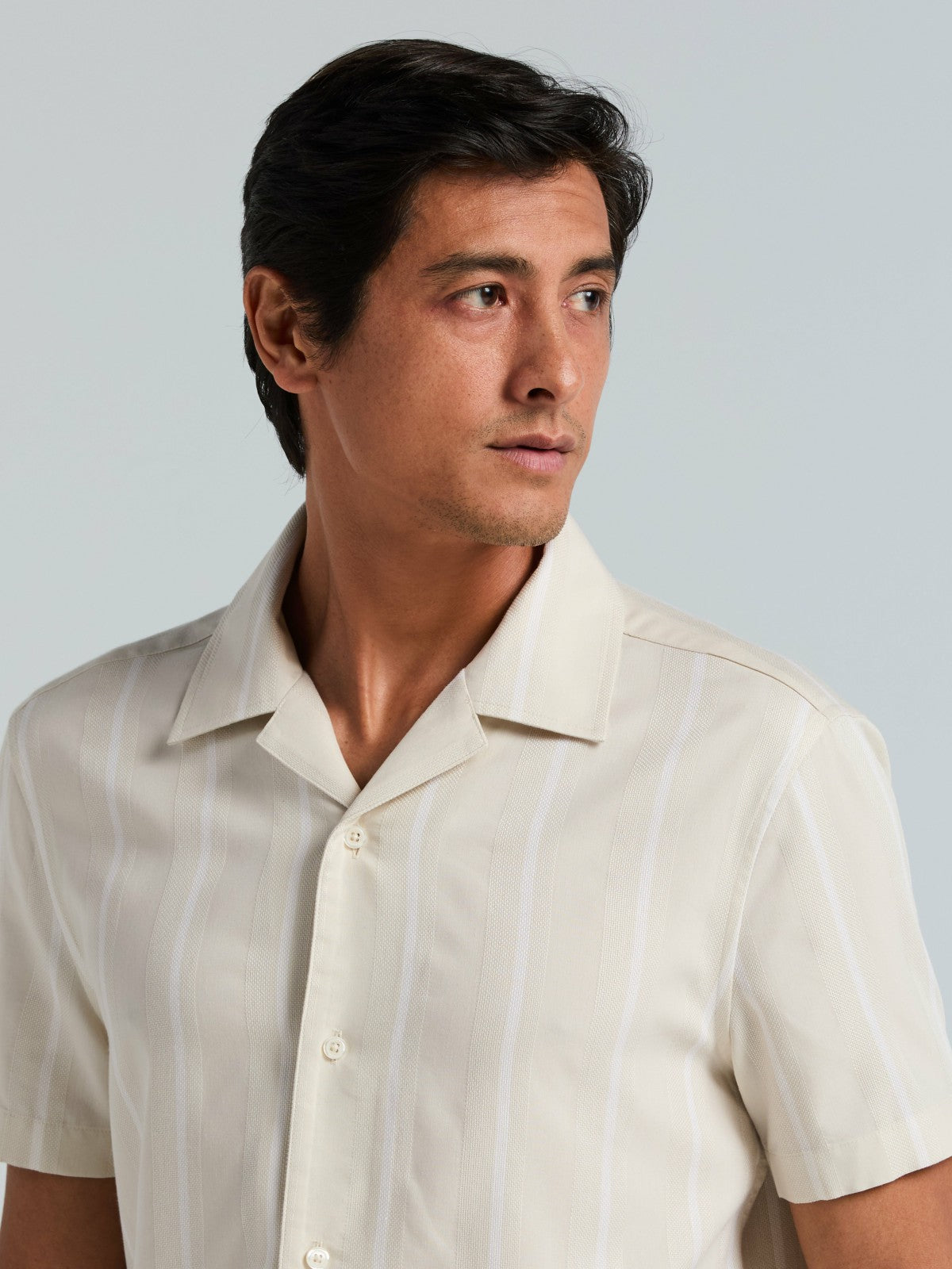 EcoVero™ Striped Camp Collar Shirt -  Perry Ellis sale