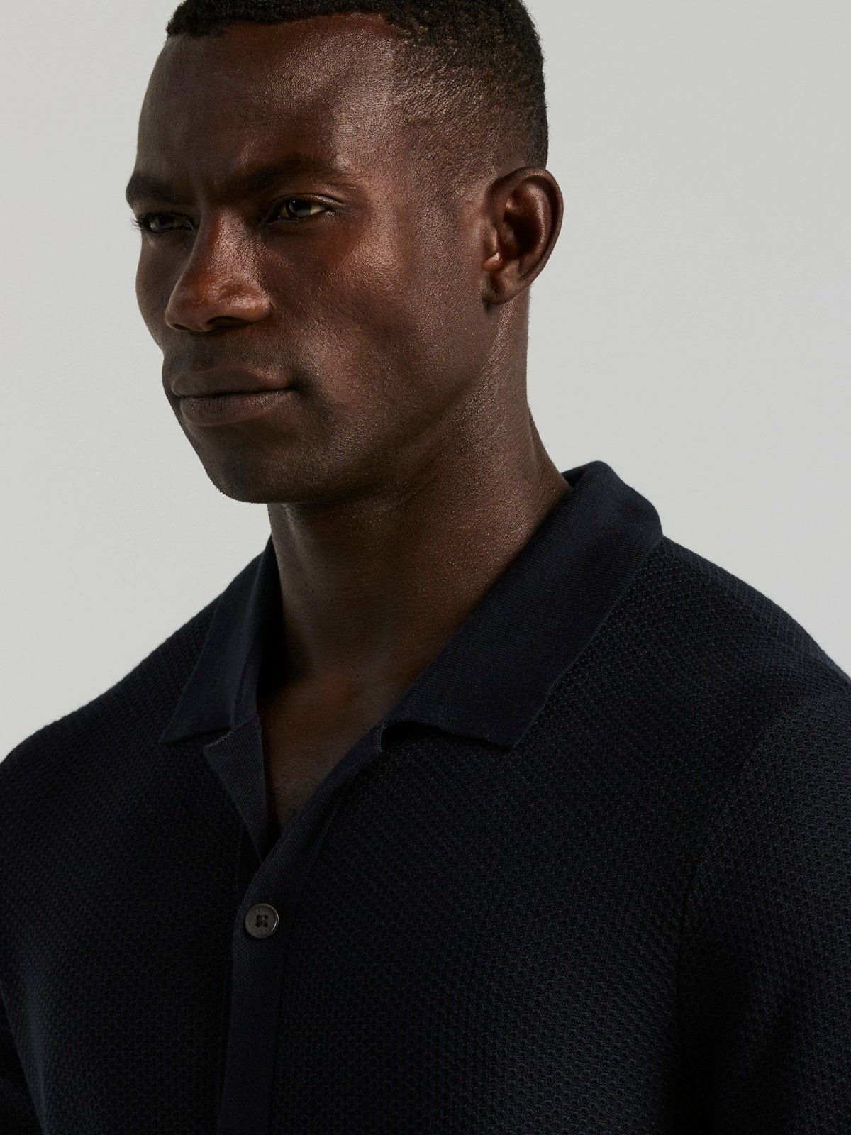 Short Sleeve Button Front Sweater -  Perry Ellis for sale