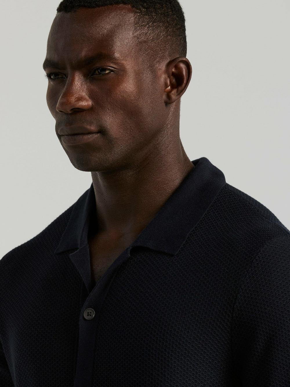 Short Sleeve Button Front Sweater -  Perry Ellis for sale