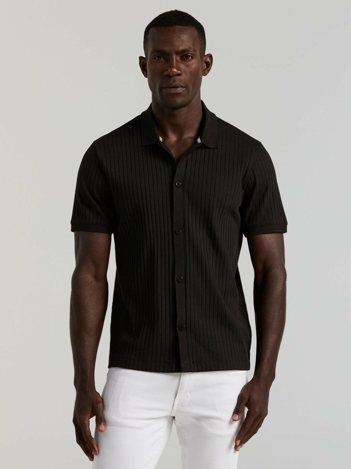Ribbed Button Front Knit -  Perry Ellis on sale