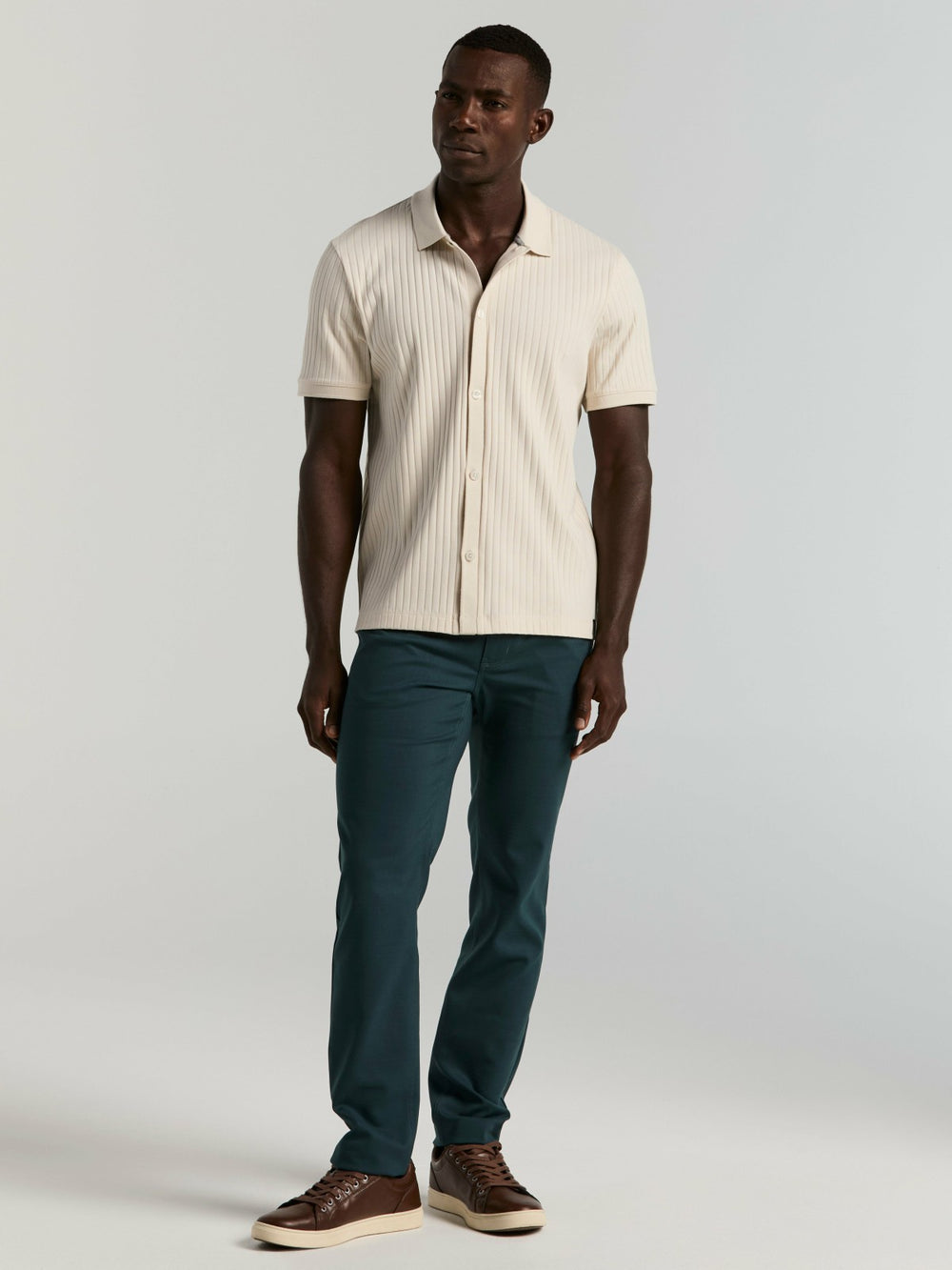 Ribbed Button Front Knit -  Perry Ellis on sale