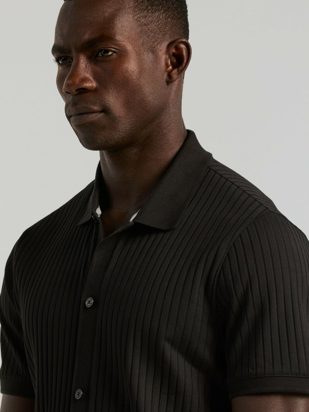 Ribbed Button Front Knit -  Perry Ellis on sale
