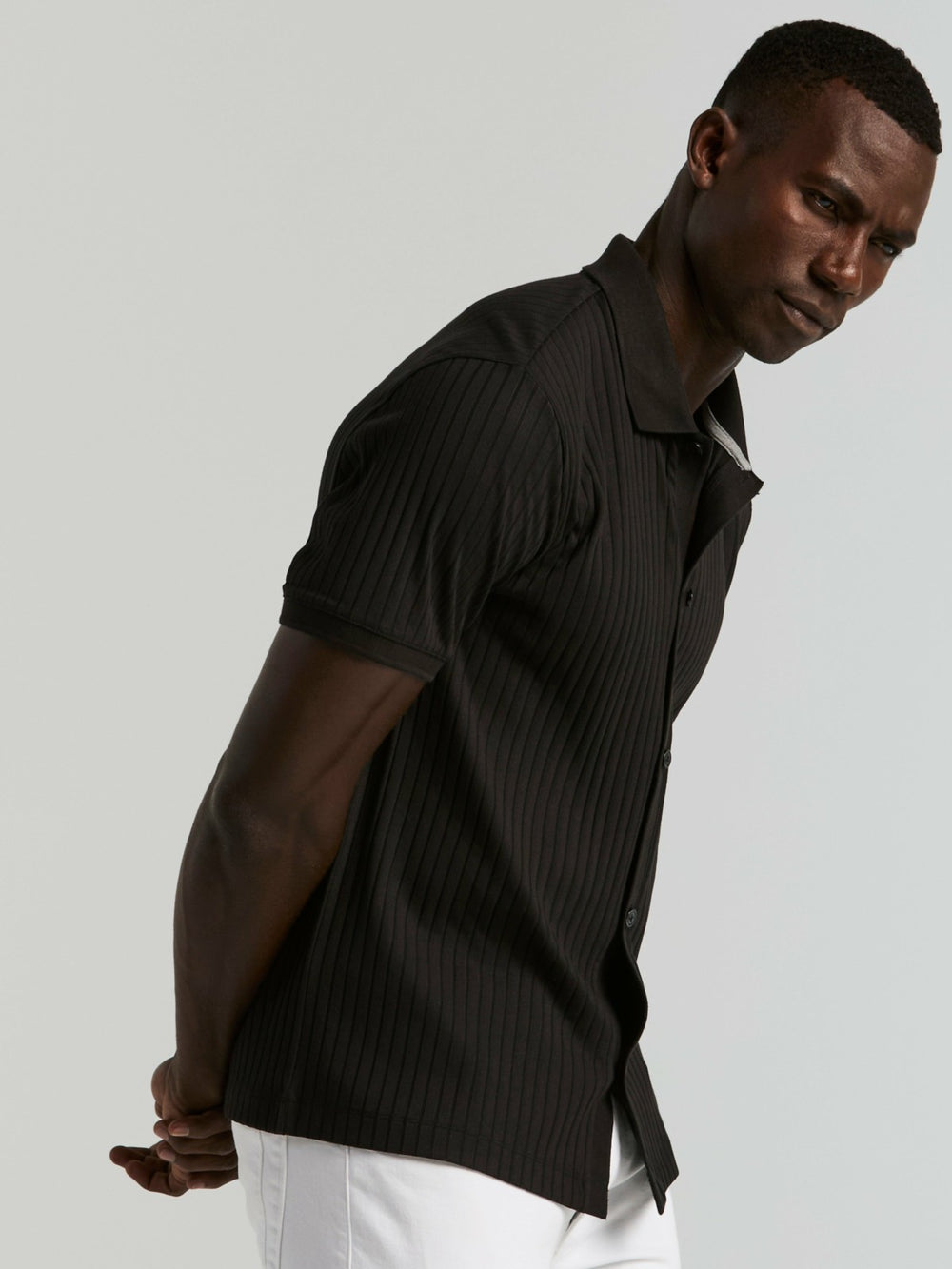 Ribbed Button Front Knit -  Perry Ellis on sale