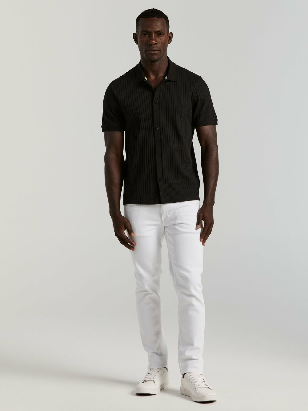 Ribbed Button Front Knit -  Perry Ellis on sale