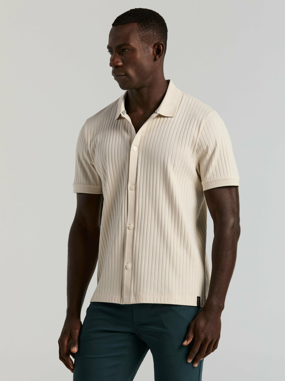 Ribbed Button Front Knit -  Perry Ellis on sale
