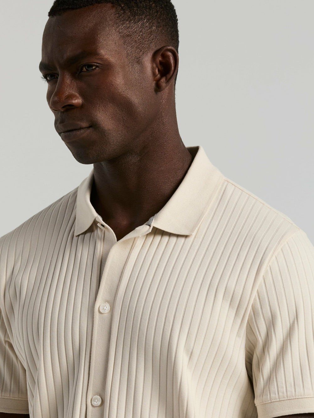 Ribbed Button Front Knit -  Perry Ellis on sale