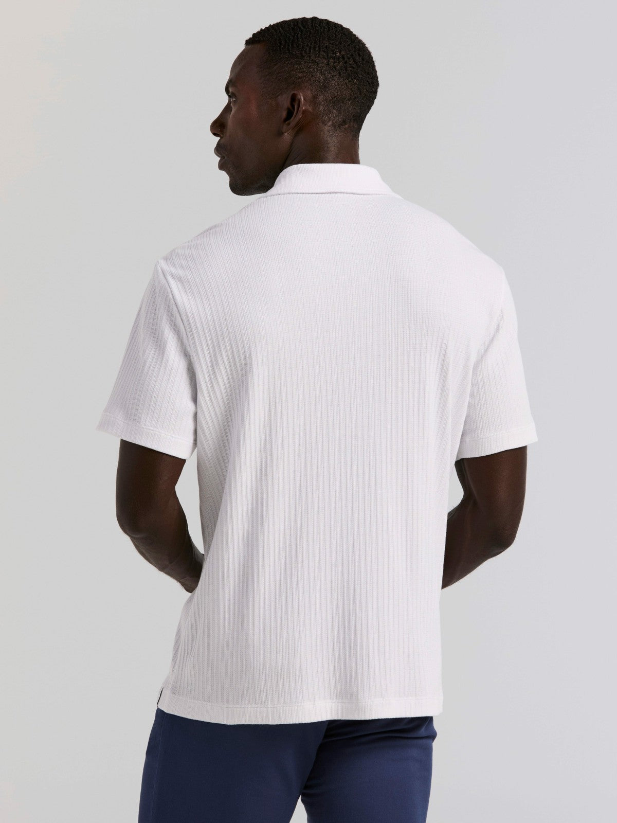 Vertical Stripe Jacquard Button Front Knit -  Perry Ellis online