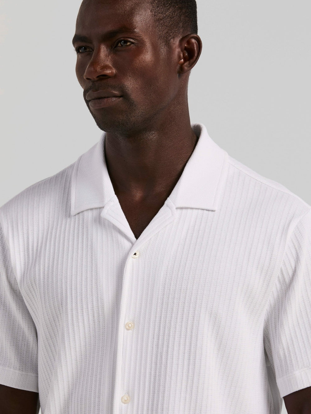 Vertical Stripe Jacquard Button Front Knit -  Perry Ellis online