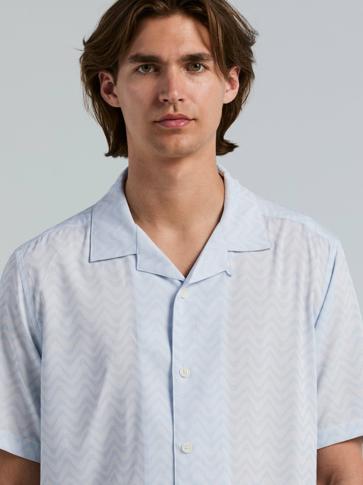 Textured Dobby Camp Collar Shirt -  Perry Ellis discount