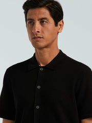 Cotton Wavy Knit Button Front Sweater -  Perry Ellis US