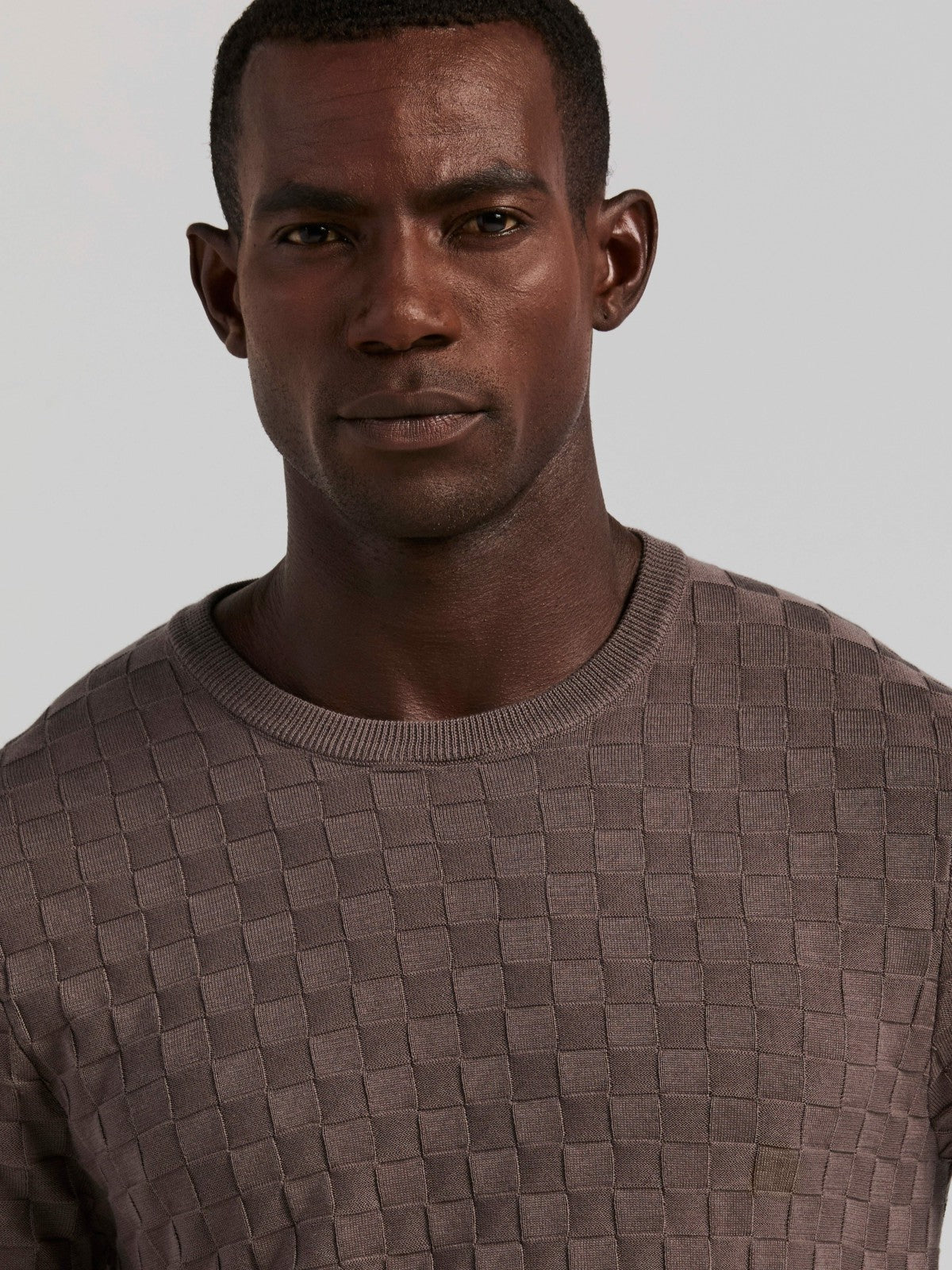 Square Pattern Crew Neck Sweater Tee -  Perry Ellis on sale
