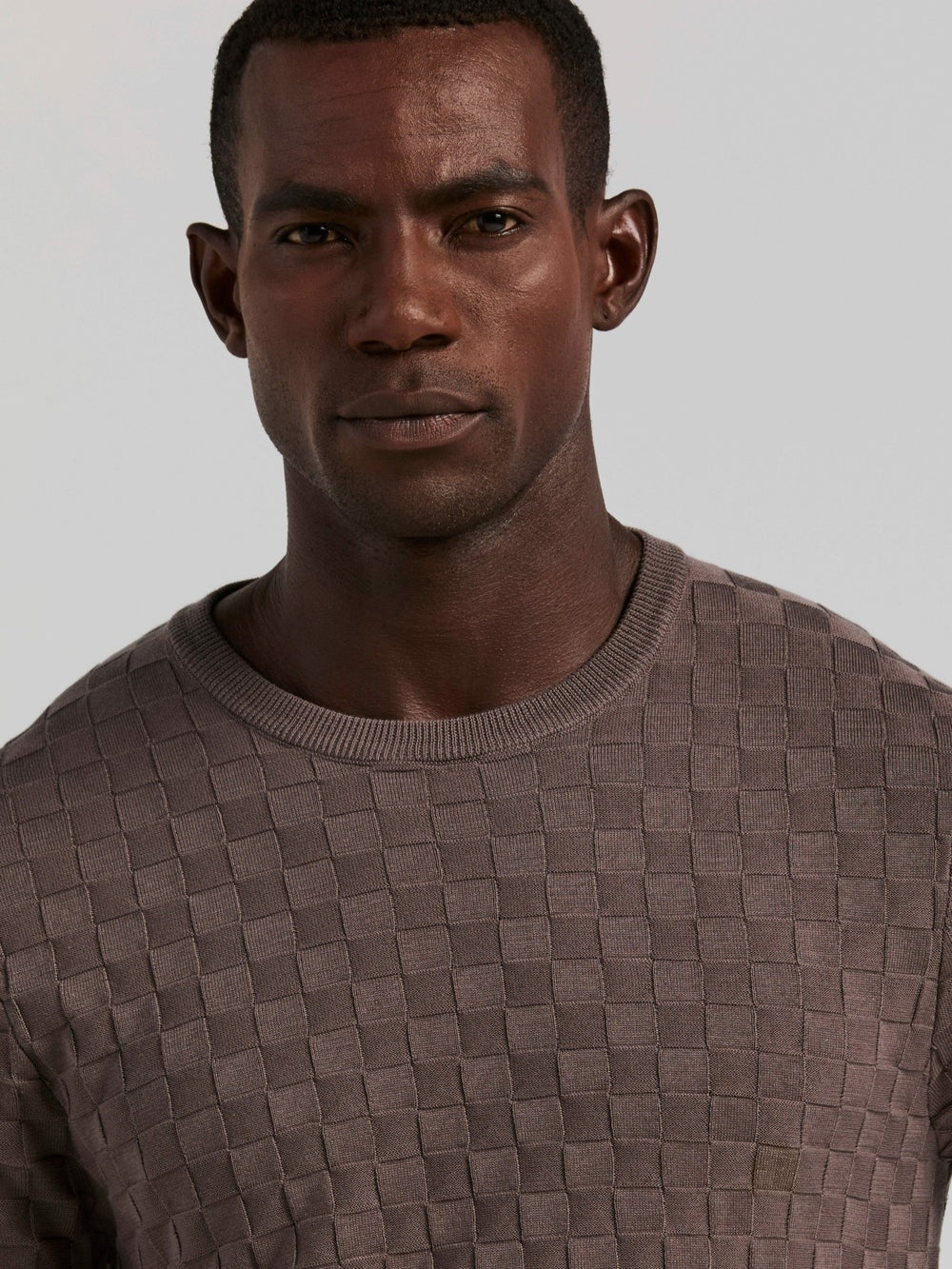 Square Pattern Crew Neck Sweater Tee -  Perry Ellis on sale