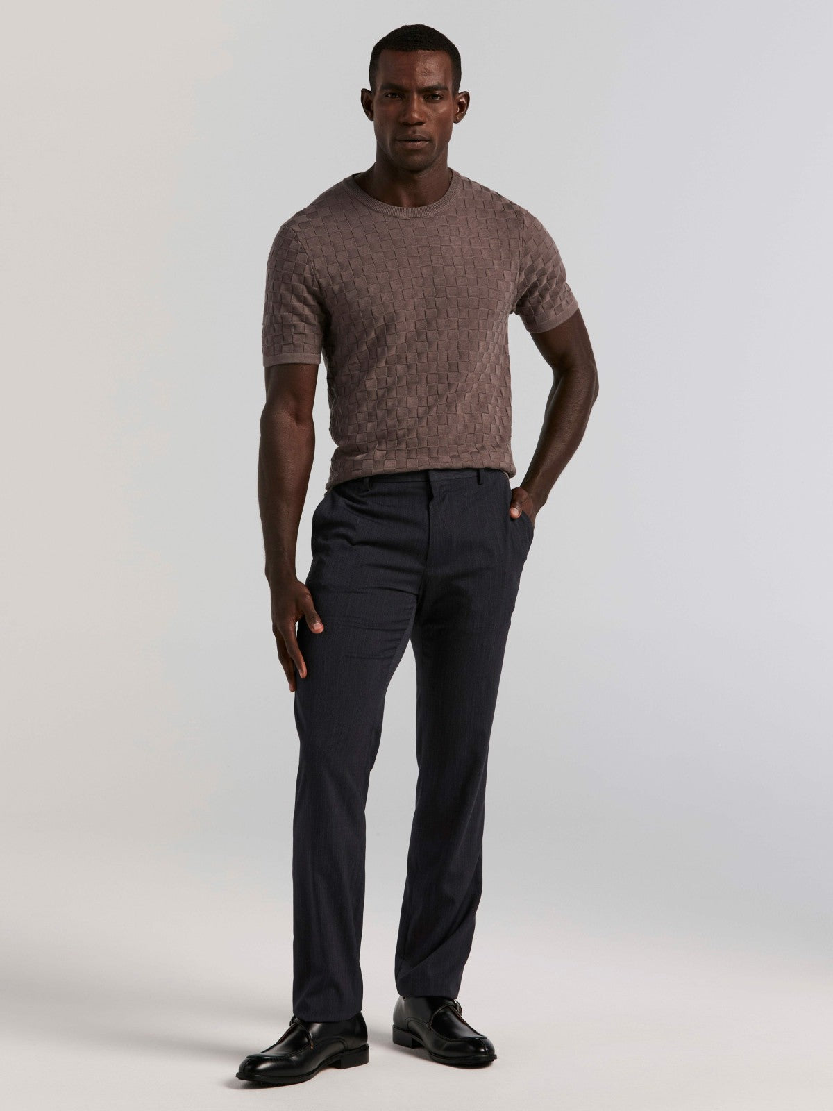 Square Pattern Crew Neck Sweater Tee -  Perry Ellis on sale