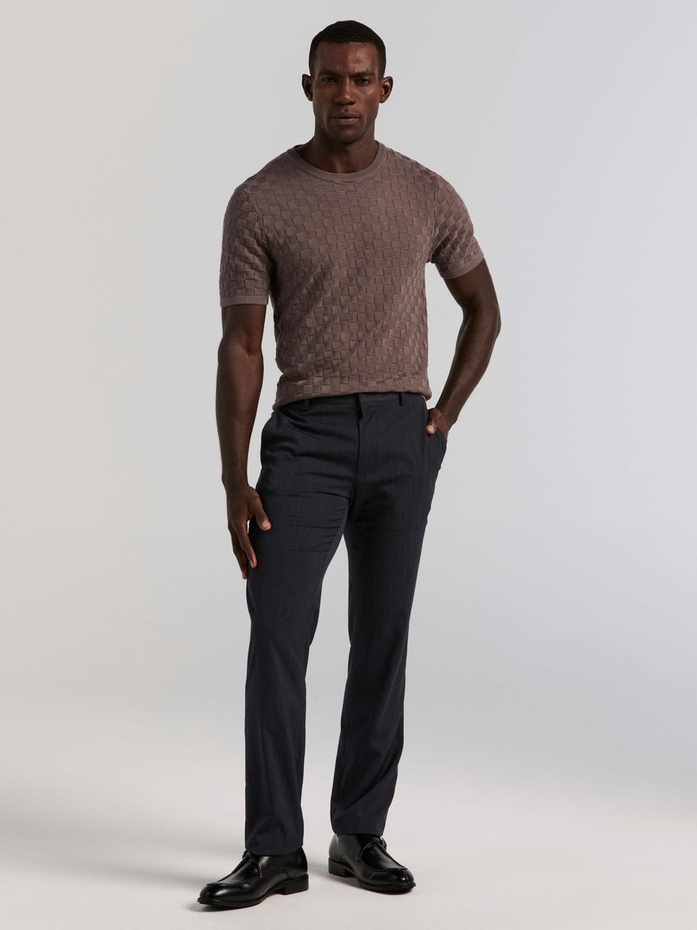 Square Pattern Crew Neck Sweater Tee -  Perry Ellis on sale