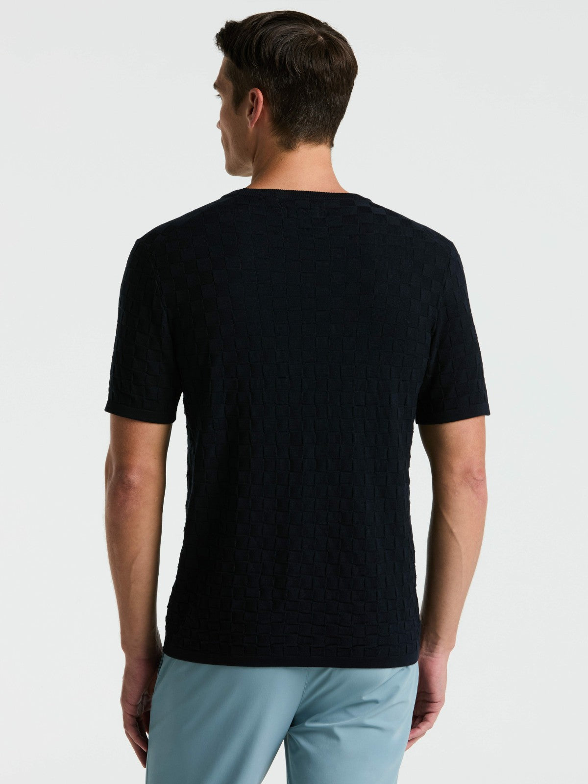 Square Pattern Crew Neck Sweater Tee -  Perry Ellis on sale