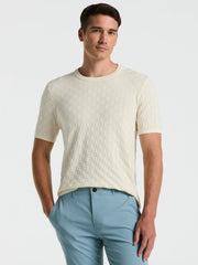 Square Pattern Crew Neck Sweater Tee -  Perry Ellis on sale