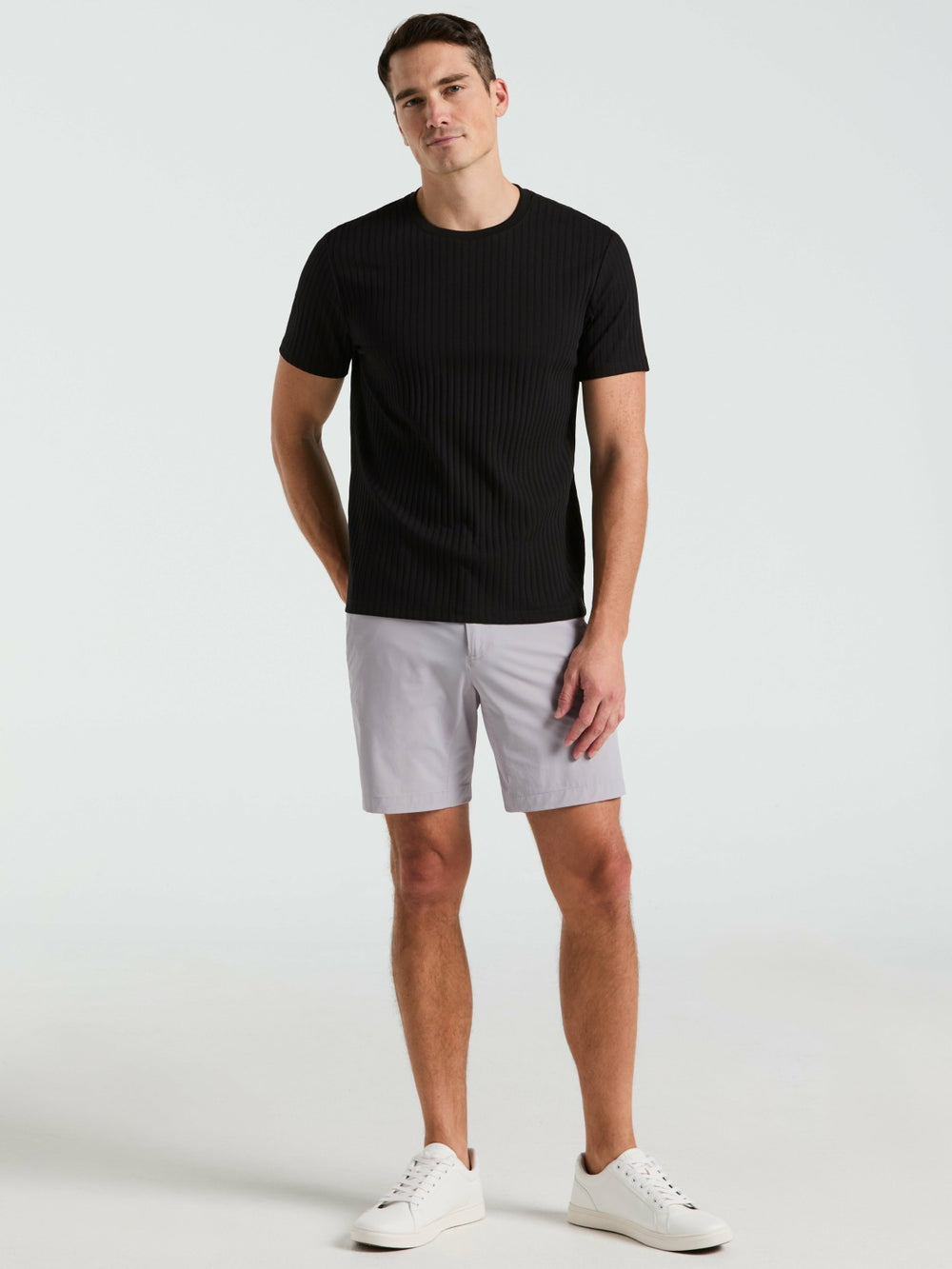 Ribbed Crew Neck Tee -  Perry Ellis online