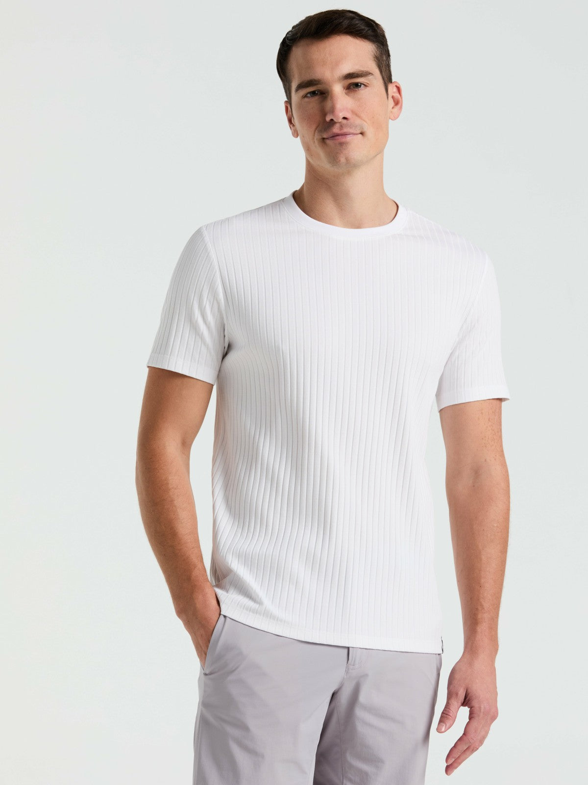 Ribbed Crew Neck Tee -  Perry Ellis online