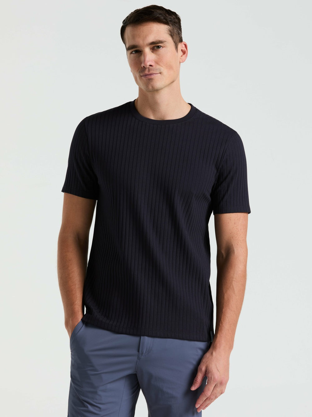 Ribbed Crew Neck Tee -  Perry Ellis online