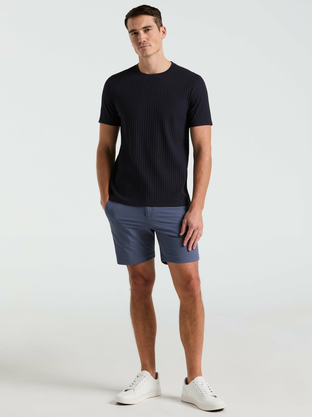 Ribbed Crew Neck Tee -  Perry Ellis online