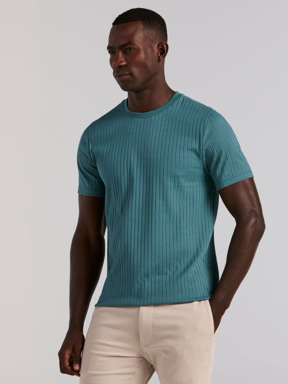 Ribbed Crew Neck Tee -  Perry Ellis online