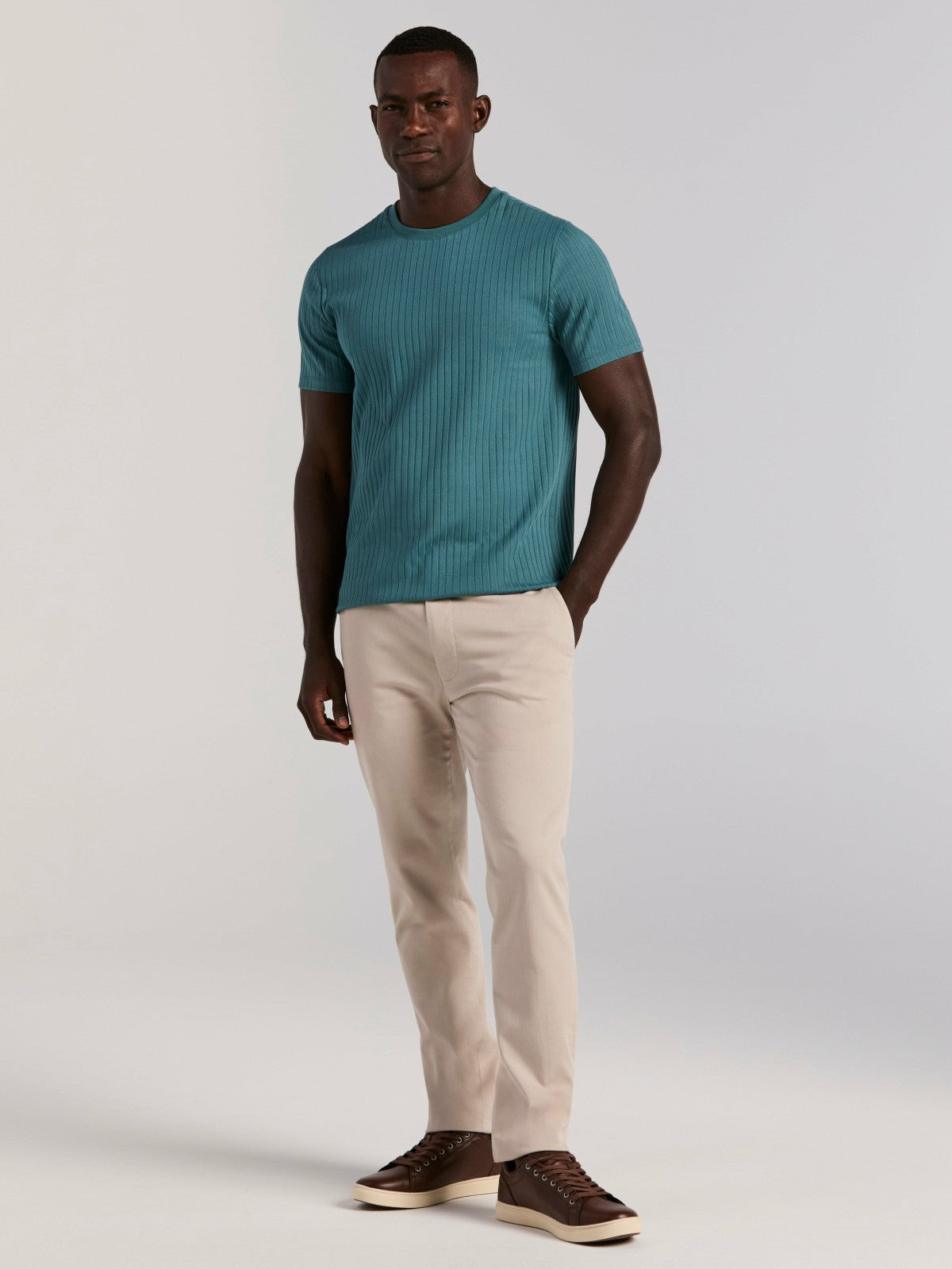 Ribbed Crew Neck Tee -  Perry Ellis online