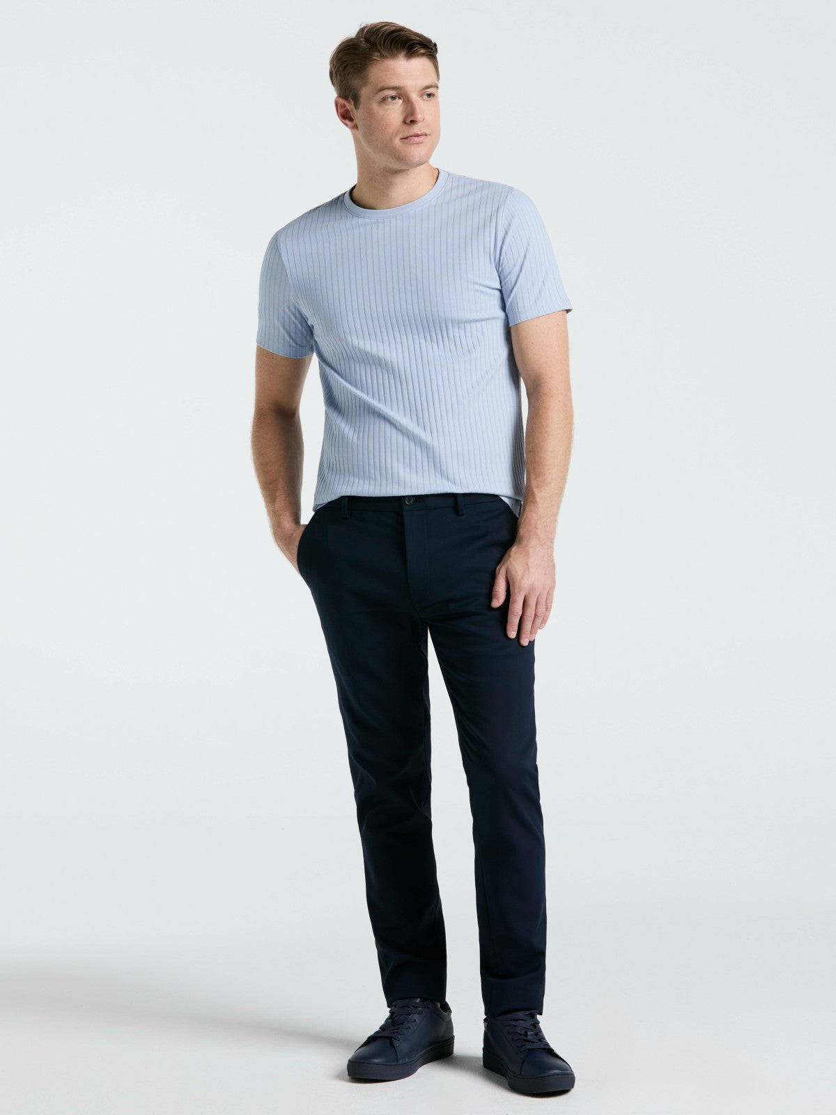 Ribbed Crew Neck Tee -  Perry Ellis online