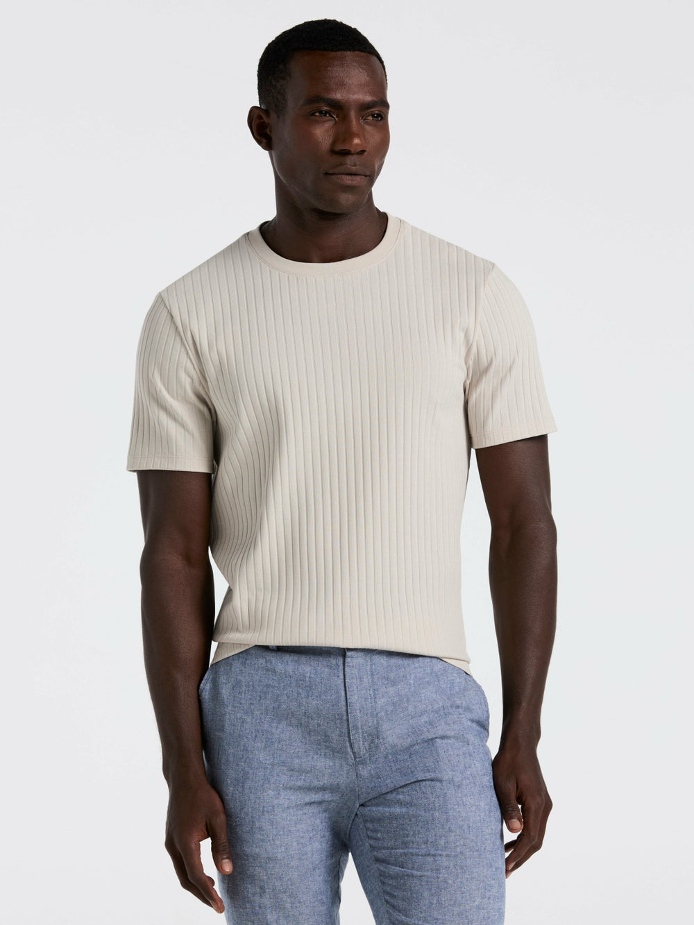 Ribbed Crew Neck Tee -  Perry Ellis online