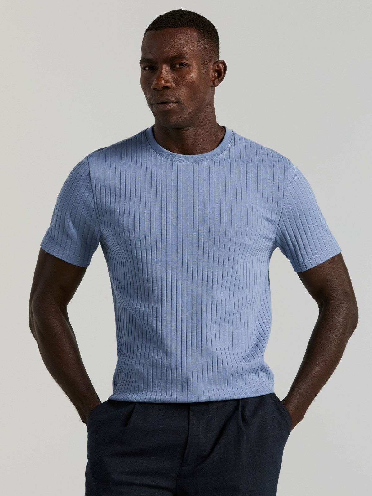 Ribbed Crew Neck Tee -  Perry Ellis online