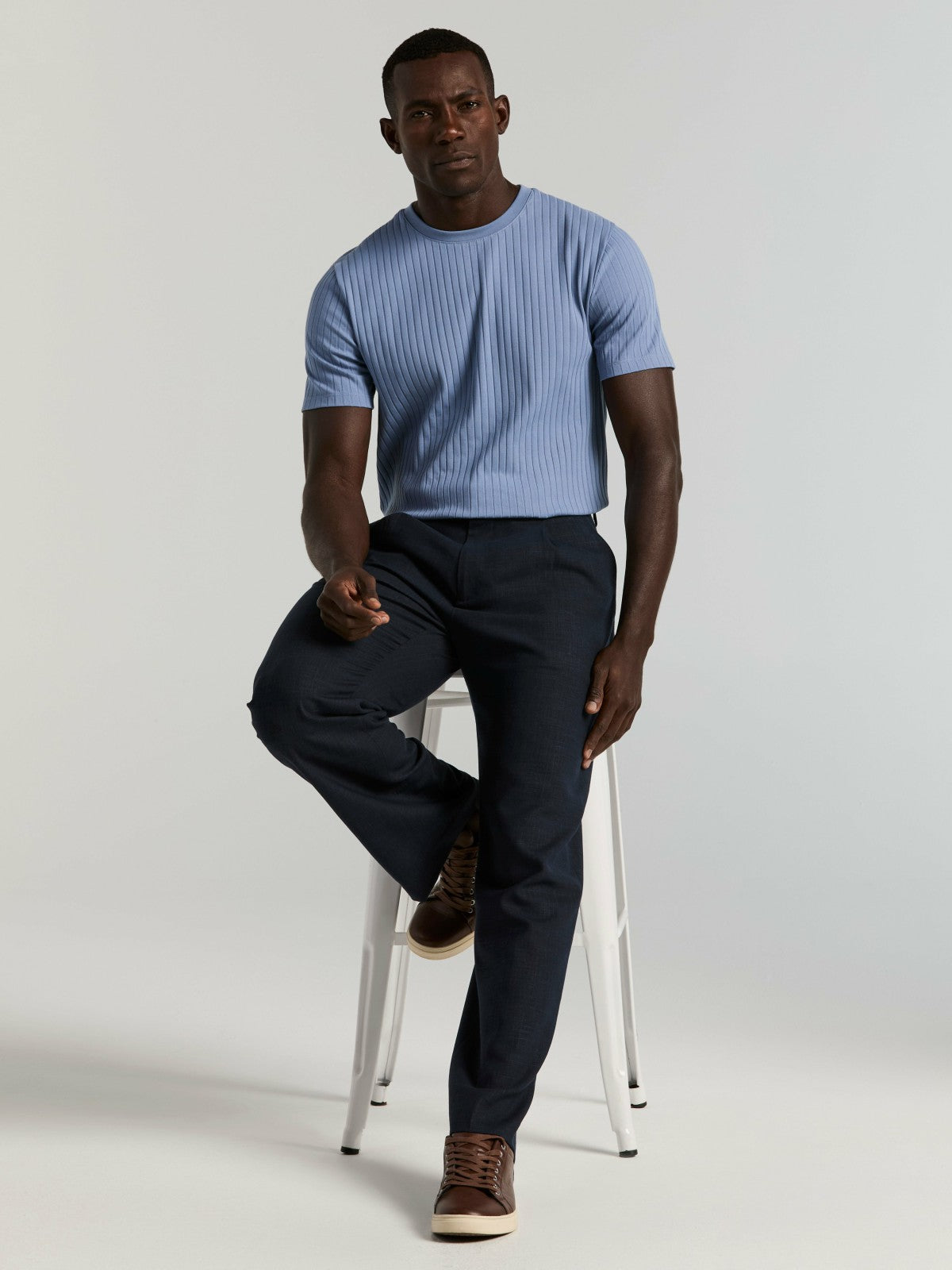 Ribbed Crew Neck Tee -  Perry Ellis online