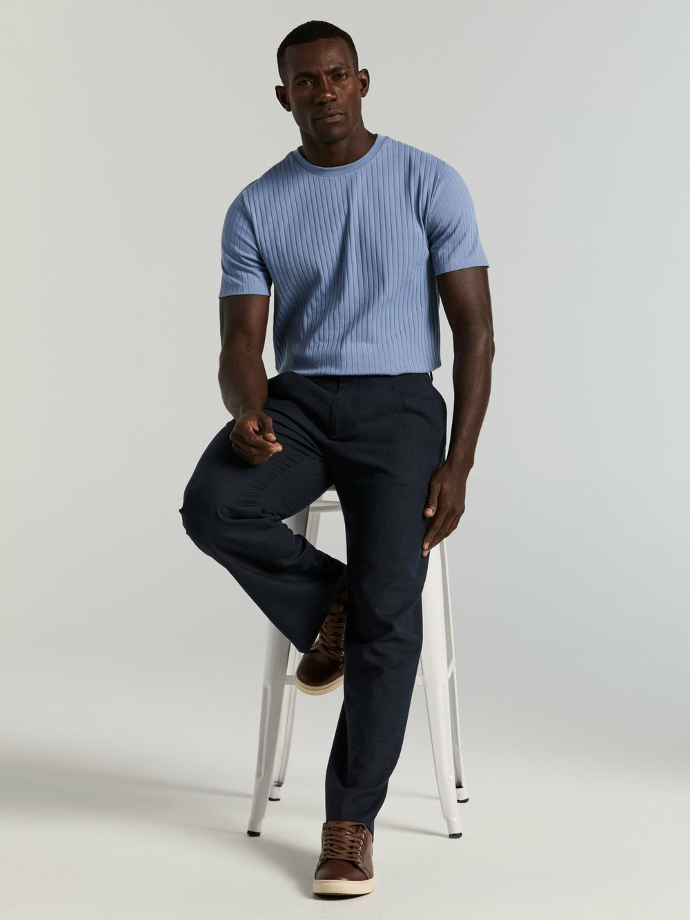Ribbed Crew Neck Tee -  Perry Ellis online